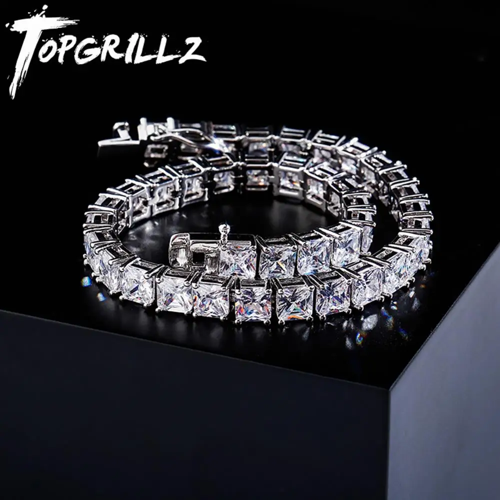 TOPGRILLZ 6 мм цепочка для тенниса багет из белого золота браслет из кубического циркония в стиле хип-хоп модные очаровательные ювелирные изделия подарок для женщин
TOPGRILLZ 6 мм цепочка для тенниса багет из белого золота браслет из кубического циркония в стиле хип-хоп модные очаровательные ювелирные изделия подарок для женщин
