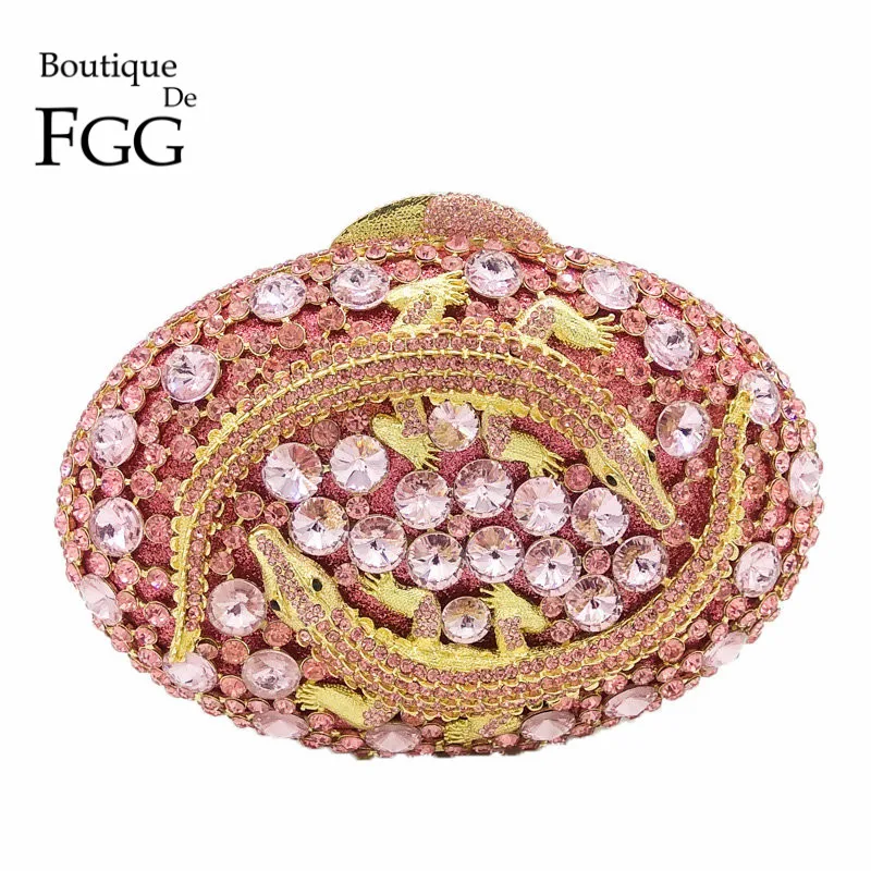 Boutique De FGG Pink Crocodile Women Crystal Evening Clutch Bag Hollow Out Metal Clutches For Bridal Wedding Party Handbag Purse
Boutique De FGG Pink Crocodile Women Crystal Evening Clutch Bag Hollow Out Metal Clutches For Bridal Wedding Party Handbag Purse