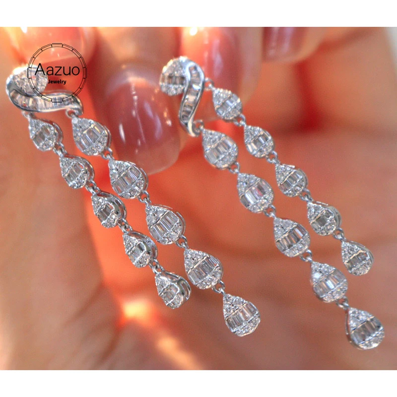 Aazuo Real 18K White Gold Real Diamonds1.4ct Luxury Double Line Stud Earrings Gifted For Women Advanced Wedding Party Au750
Aazuo Real 18K White Gold Real Diamonds1.4ct Luxury Double Line Stud Earrings Gifted For Women Advanced Wedding Party Au750