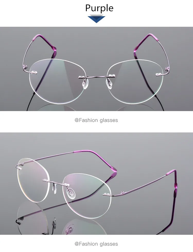 Titanium Alloy Framless owalne okulary dla osób z krótkowzrocznością wykończone kobiety mężczyźni ultralekki okulary korekcyjne bez oprawek 0 -0.5 -0.75 To -6.0 31 Hb1fec15e6fc146858d697013917185a7E