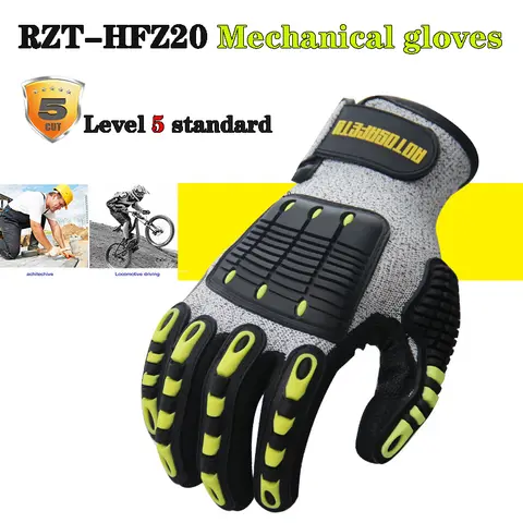 HFZ20 mechanical gloves Anti-vibration anti-smashing  anti-cutting anti-collision gloves Outdoor cycling Rescue safety gloves