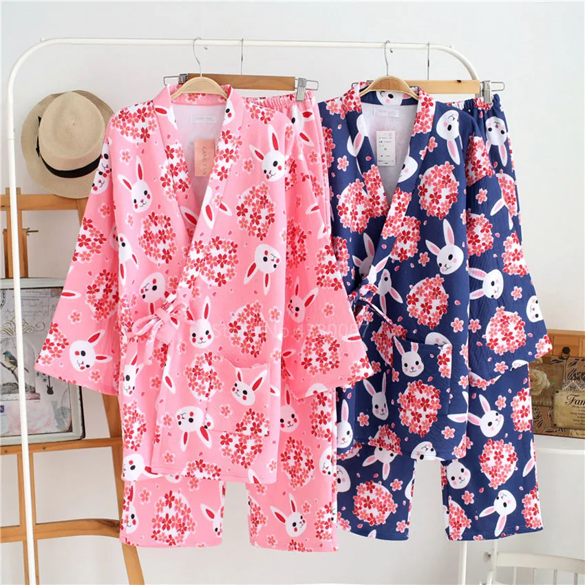 Asian Japan Kimono Traditional Fashion Clothing Pants Set Sakura Rabbit Women Pajamas Summer Cotton Yukata Short Sleeve Homewear
Asian Japan Kimono Traditional Fashion Clothing Pants Set Sakura Rabbit Women Pajamas Summer Cotton Yukata Short Sleeve Homewear