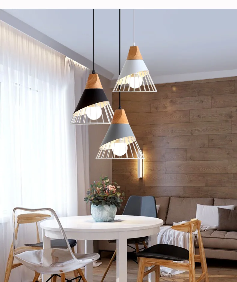 Nordic Led Cone Pendant Lamp Modern Metal Wooden Lightning Fixture Hanging Lampshade E27 Home Decoration Dining Room cafe Bar
Nordic Led Cone Pendant Lamp Modern Metal Wooden Lightning Fixture Hanging Lampshade E27 Home Decoration Dining Room cafe Bar
