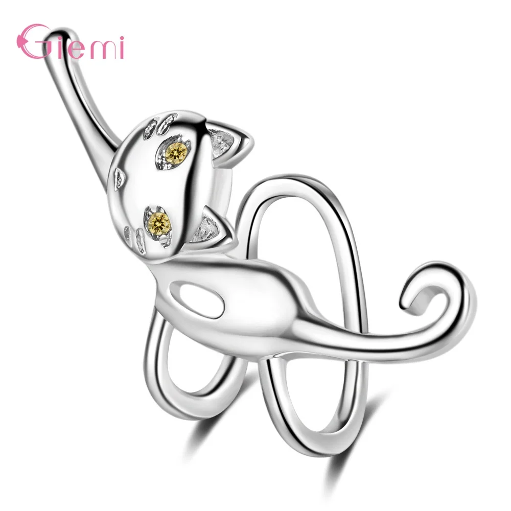 Trendy 925 Sterling Silver Cute Nice Cute Cat Crystal Paved Clip Earrings For Girls Women Student Fashion Jewelry Gift
Trendy 925 Sterling Silver Cute Nice Cute Cat Crystal Paved Clip Earrings For Girls Women Student Fashion Jewelry Gift