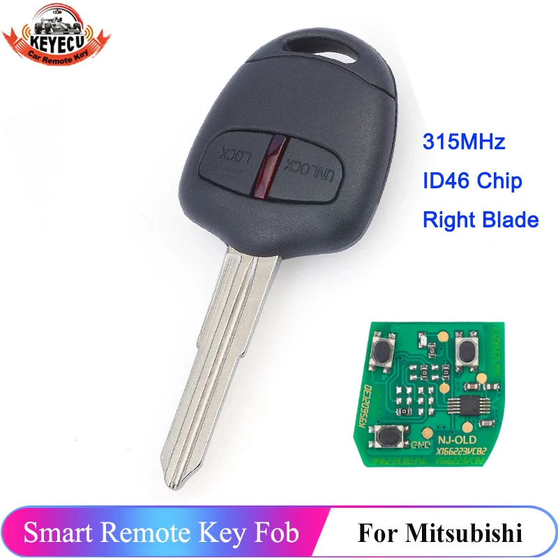 KEYECU Remote 315MHz ID46 Chip 2 Button For Mitsubishi Outlander 2005 2006 2007 2008 2009 2010 Car Key Fob MIT11 Right Blade
KEYECU Remote 315MHz ID46 Chip 2 Button For Mitsubishi Outlander 2005 2006 2007 2008 2009 2010 Car Key Fob MIT11 Right Blade