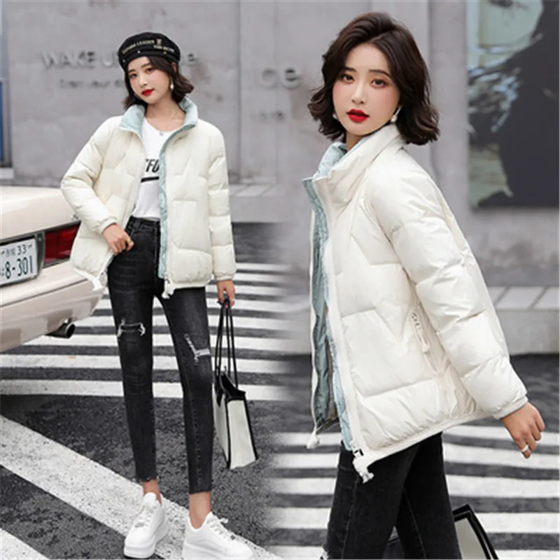 Cotton-padded jacket women short jacket new shiny Cotton-padded jacket Korean loose stand-up collar thick coat Parker coat A565
Cotton-padded jacket women short jacket new shiny Cotton-padded jacket Korean loose stand-up collar thick coat Parker coat A565