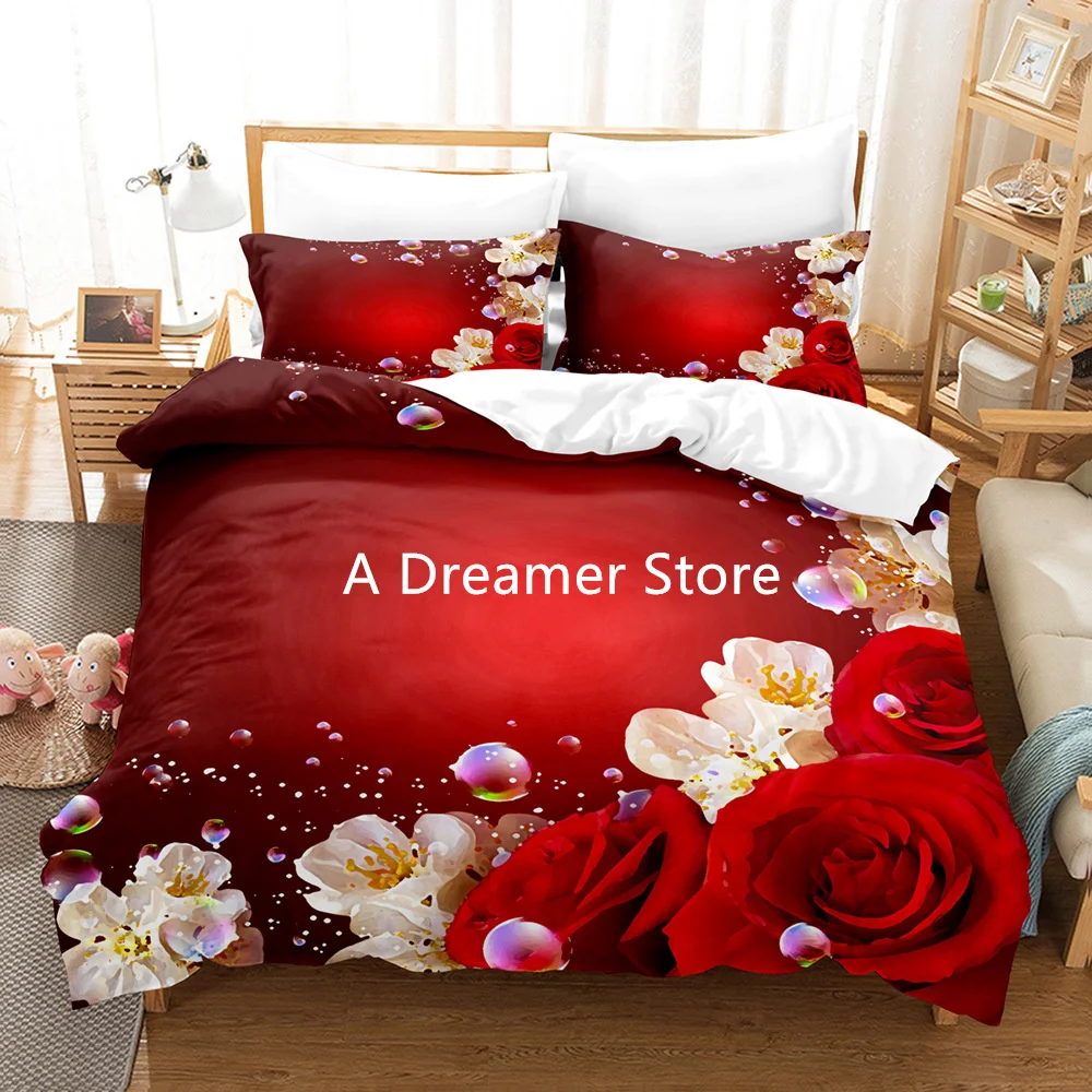 Nordic Style Red Rose Flowers Duvet Cover Sets Luxury Comforter Bedding Clothes Pillow Shams Double European Bedclothe
Nordic Style Red Rose Flowers Duvet Cover Sets Luxury Comforter Bedding Clothes Pillow Shams Double European Bedclothe