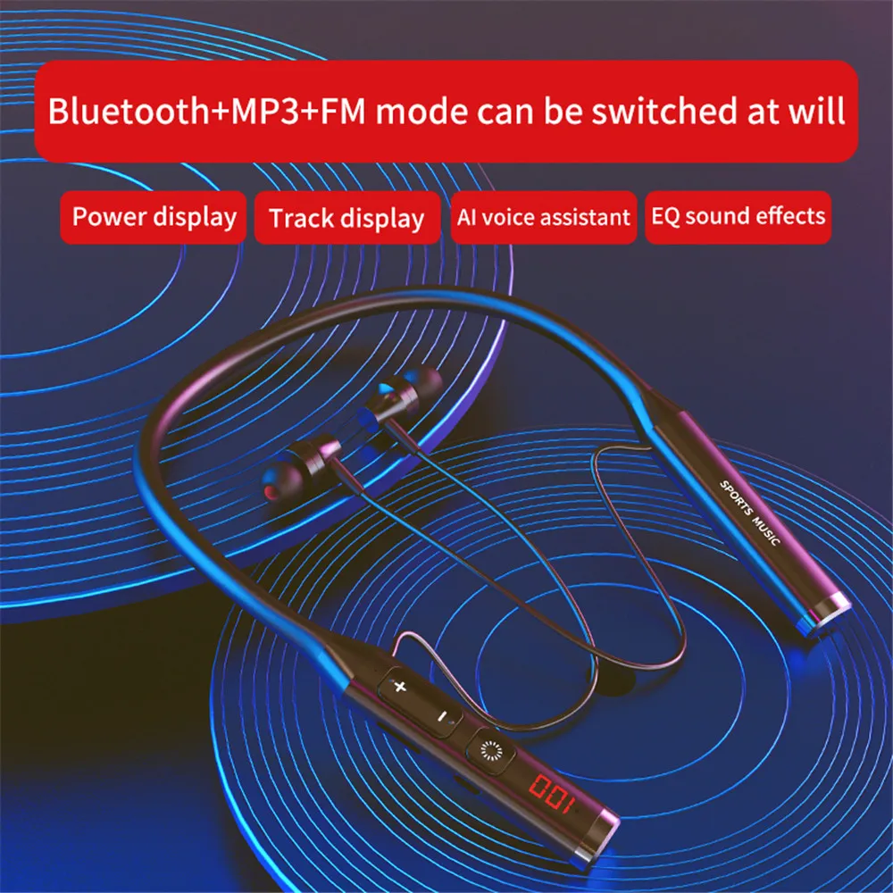 Wireless Bluetooth 5.0 Neckband earphone Noice Cancelling HD Music Waterproof Sport Headset Support FM Radio TF Card Playback
Wireless Bluetooth 5.0 Neckband earphone Noice Cancelling HD Music Waterproof Sport Headset Support FM Radio TF Card Playback