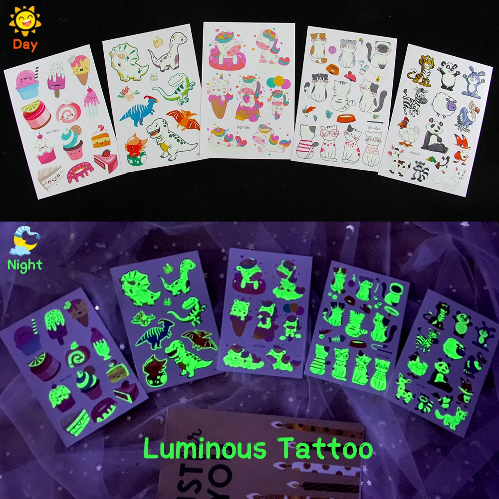 Waterproof Temporary Tattoo Sticker Glowing Children Panda Tiger Cat Dinosaur Unicorn Flash Tatoo Kids Body Art Cute Fake Tatto
Waterproof Temporary Tattoo Sticker Glowing Children Panda Tiger Cat Dinosaur Unicorn Flash Tatoo Kids Body Art Cute Fake Tatto