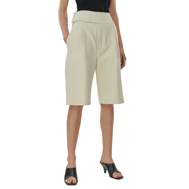 Spring and Summer Nordic Shorts Women's Wide-waisted Knee-length Pants High-waist Casual Pants Straight-leg Pants Ladies
Spring and Summer Nordic Shorts Women's Wide-waisted Knee-length Pants High-waist Casual Pants Straight-leg Pants Ladies