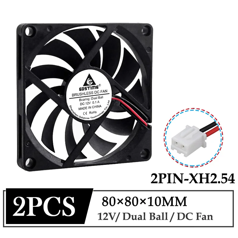 2 шт. Gdstime DC 12V 80 мм 80 мм x 80 мм x 10 мм двойной шариковый осевой вентилятор компьютера чехол кулер 8 см 8010 ноутбук Процессор Бесщеточный вентилятор охлаждения
2 шт. Gdstime DC 12V 80 мм 80 мм x 80 мм x 10 мм двойной шариковый осевой вентилятор компьютера чехол кулер 8 см 8010 ноутбук Процессор Бесщеточный вентилятор охлаждения