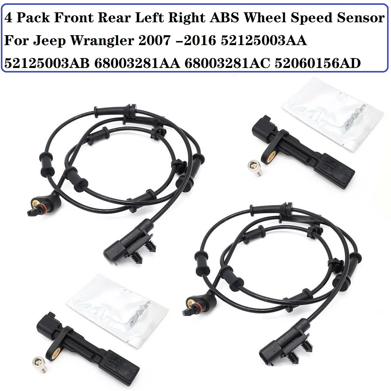 Датчик скорости колеса для Jeep Wrangler 07-17 52125003AA, 52125003AB, 52125003AD, 52125003AC
Датчик скорости колеса для Jeep Wrangler 07-17 52125003AA, 52125003AB, 52125003AD, 52125003AC