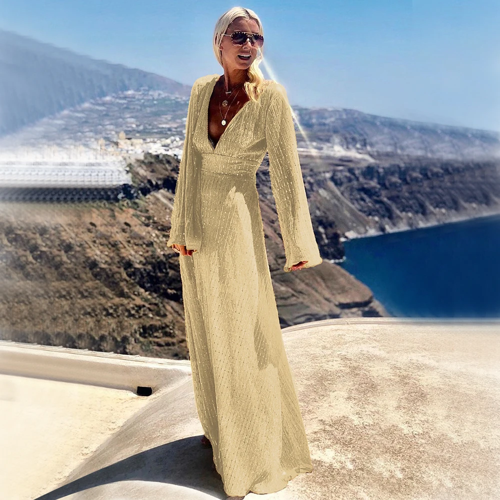 New Ladies Sexy Deep V-Neck Long-Sleeved Dress, Stitching Mesh, Perspective, Sparkling Party Evening Dress, Elegant Mini Tempera
New Ladies Sexy Deep V-Neck Long-Sleeved Dress, Stitching Mesh, Perspective, Sparkling Party Evening Dress, Elegant Mini Tempera