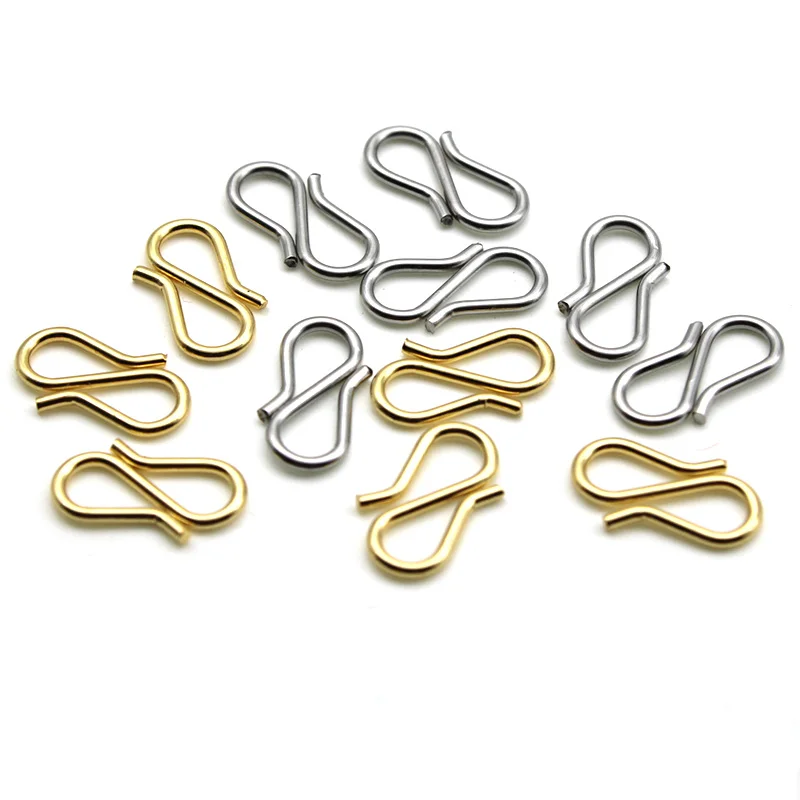 7x13mm 50PCS Stainless Steel Necklace Clasp Jewelry End Clasp Hook Connector for Necklace Bracelet DIY Jewelry Making Supplie 
7x13mm 50PCS Stainless Steel Necklace Clasp Jewelry End Clasp Hook Connector for Necklace Bracelet DIY Jewelry Making Supplie