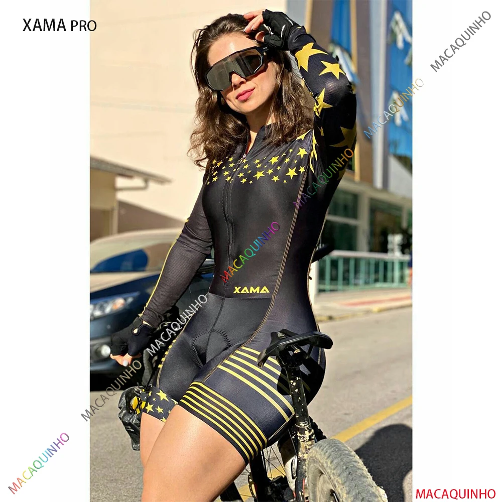 XAMA Pro женские велосипедные брюки с гелевыми комплектами с длинным рукавом Летний велосипедный комбинезон костюм macaquho pentложенный стиль
XAMA Pro женские велосипедные брюки с гелевыми комплектами с длинным рукавом Летний велосипедный комбинезон костюм macaquho pentложенный стиль