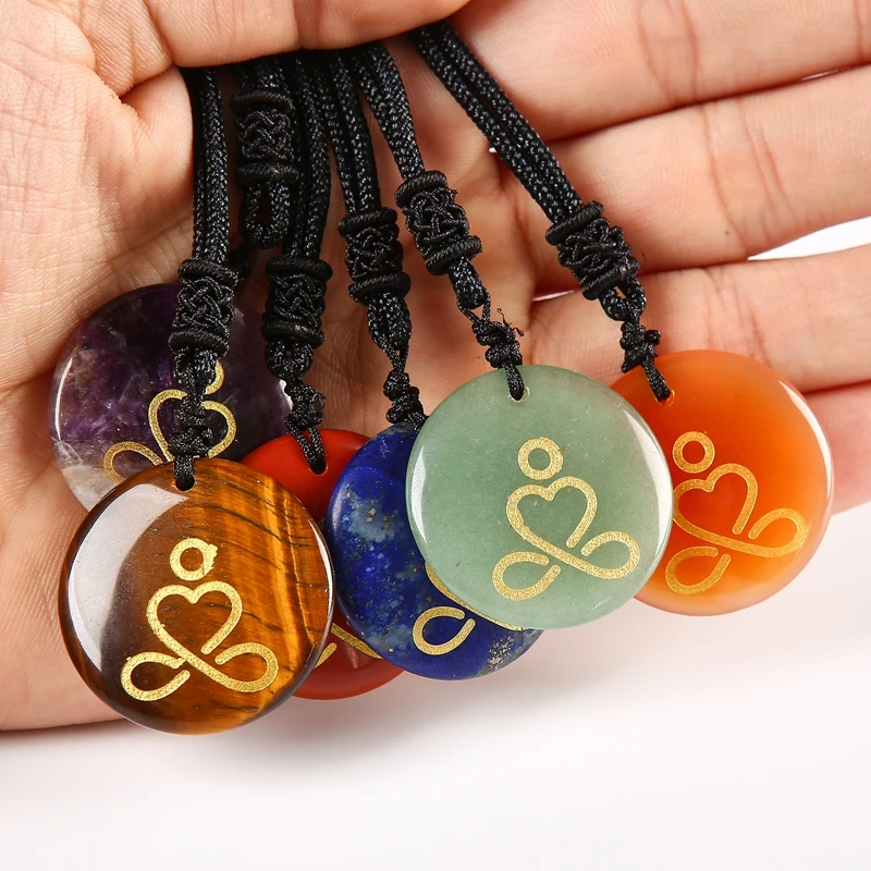 Engrave Yoga Chakras Meditate Pattern Pendant Accessories Natural Crystal Long Necklace For Women Men Jewelry
Engrave Yoga Chakras Meditate Pattern Pendant Accessories Natural Crystal Long Necklace For Women Men Jewelry