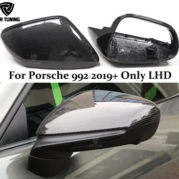 Dry Carbon Fiber Caps For Porsche 992 Replacement Style Carbon Rear View Side Mirror Cover 2019+ Only LHD