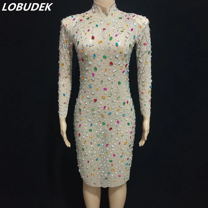 Multi-color Rhinestone Long Dress Fashion Mesh Crystals Birthday Prom Evening Party Celebration Transparent Outfit Show Clubwear
Multi-color Rhinestone Long Dress Fashion Mesh Crystals Birthday Prom Evening Party Celebration Transparent Outfit Show Clubwear