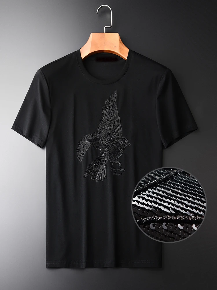 Beading Embroidered Short Sleeve T-shirts New Summer Round Collar Slim Fashion Animal Motifs Men's O-Neck Tees 4XL
Beading Embroidered Short Sleeve T-shirts New Summer Round Collar Slim Fashion Animal Motifs Men's O-Neck Tees 4XL