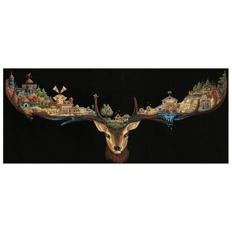 Europeanism Fantastic Town Deer's Town Cross Stitch All Cotton Kit 11CT 14CT 18CT Hand Embroidered Material Kit Larger Versio
Europeanism Fantastic Town Deer's Town Cross Stitch All Cotton Kit 11CT 14CT 18CT Hand Embroidered Material Kit Larger Versio