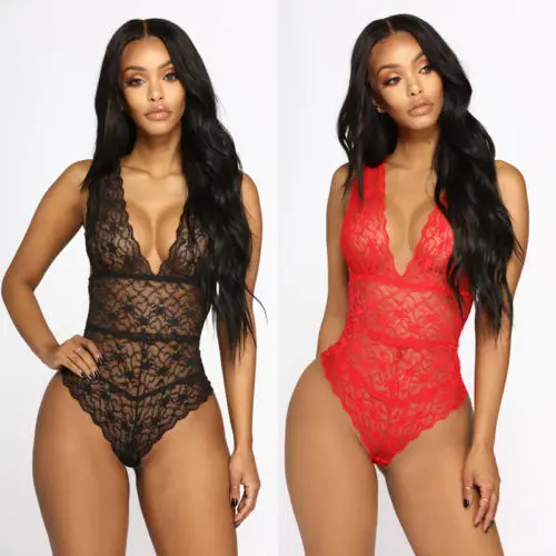 Women V-Neck Lace Bandage Bodysuit Women Sleepwear Underwear Lingerie Romper Party Jumpsuit
Women V-Neck Lace Bandage Bodysuit Women Sleepwear Underwear Lingerie Romper Party Jumpsuit