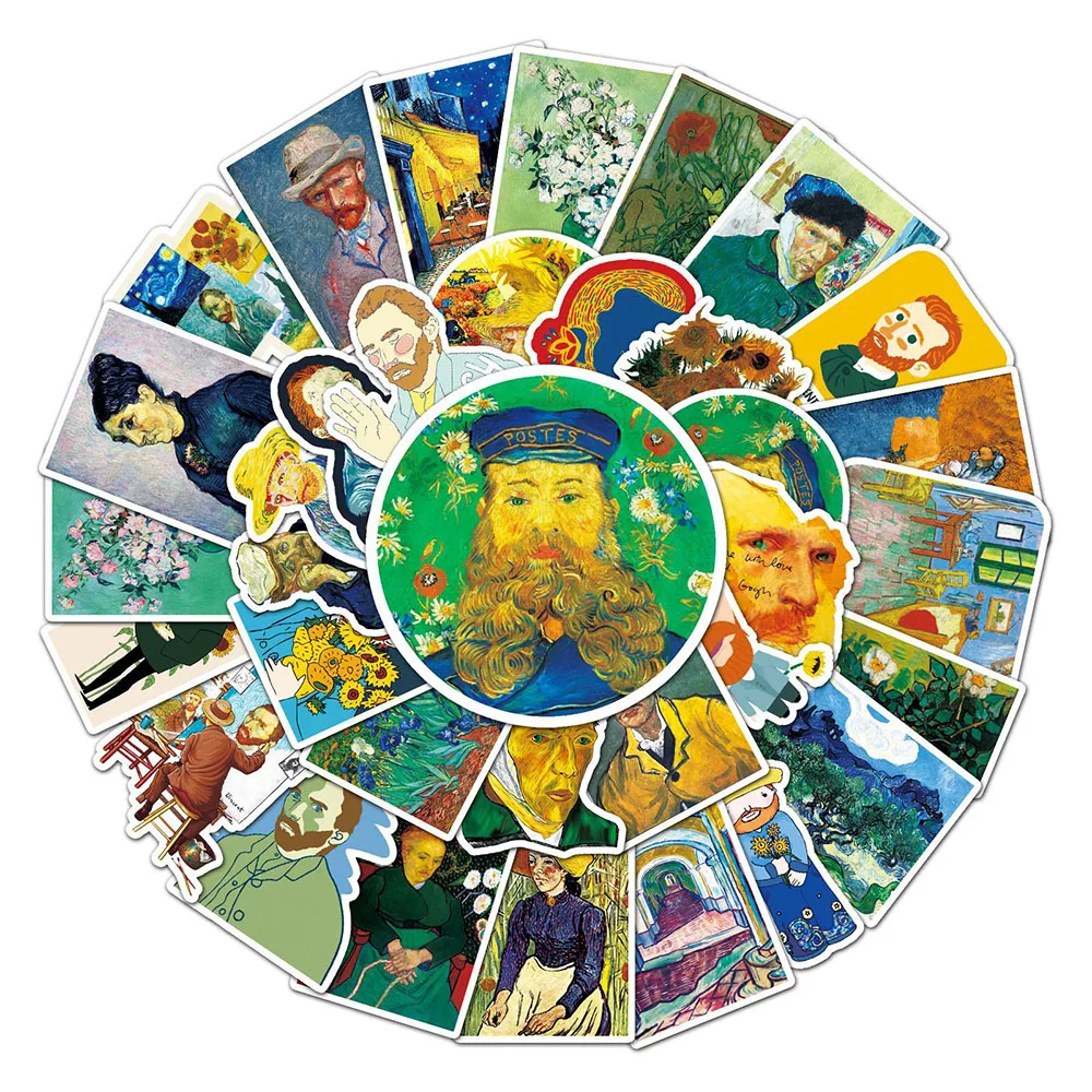 10/30/50PCS Oil Painting Style Art Artist Van Gogh Stickers Aesthetic Skateboard Laptop Phone Graffiti Sticker Decal Kid Toy
10/30/50PCS Oil Painting Style Art Artist Van Gogh Stickers Aesthetic Skateboard Laptop Phone Graffiti Sticker Decal Kid Toy