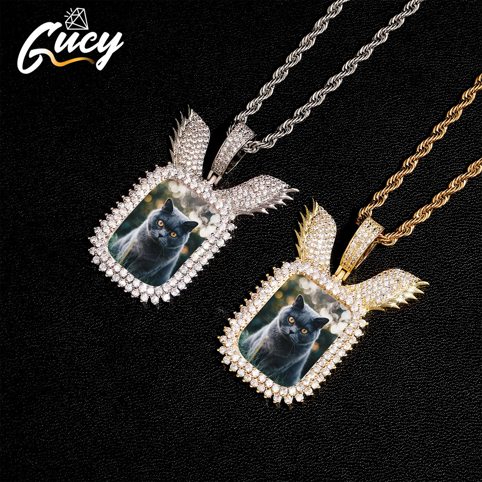 GUCY Hip Hop Custom Made Square Wing Photo Memory Medallions Solid Iced Out Bling Pendant Necklace For Men Jewelry
GUCY Hip Hop Custom Made Square Wing Photo Memory Medallions Solid Iced Out Bling Pendant Necklace For Men Jewelry
