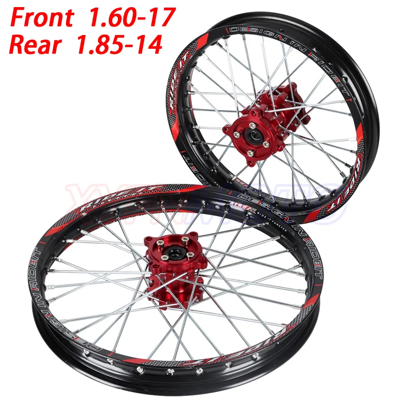 Front 1.60-17 Rear 1.85-14 inch Alloy Wheel Rim with CNC Hub For KAYO HR-160cc TY150CC Dirt Pit bike 14/17 inch motorcycle wheel
Front 1.60-17 Rear 1.85-14 inch Alloy Wheel Rim with CNC Hub For KAYO HR-160cc TY150CC Dirt Pit bike 14/17 inch motorcycle wheel