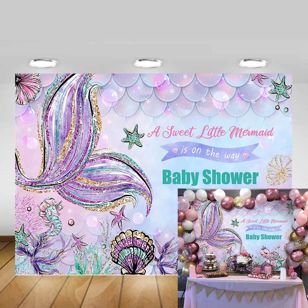 Sweet Little Mermaid Baby Shower Photography Backdrops Under the Sea Rainbow Mermaid Birthday Part Background Decor Photo Shoot
Sweet Little Mermaid Baby Shower Photography Backdrops Under the Sea Rainbow Mermaid Birthday Part Background Decor Photo Shoot