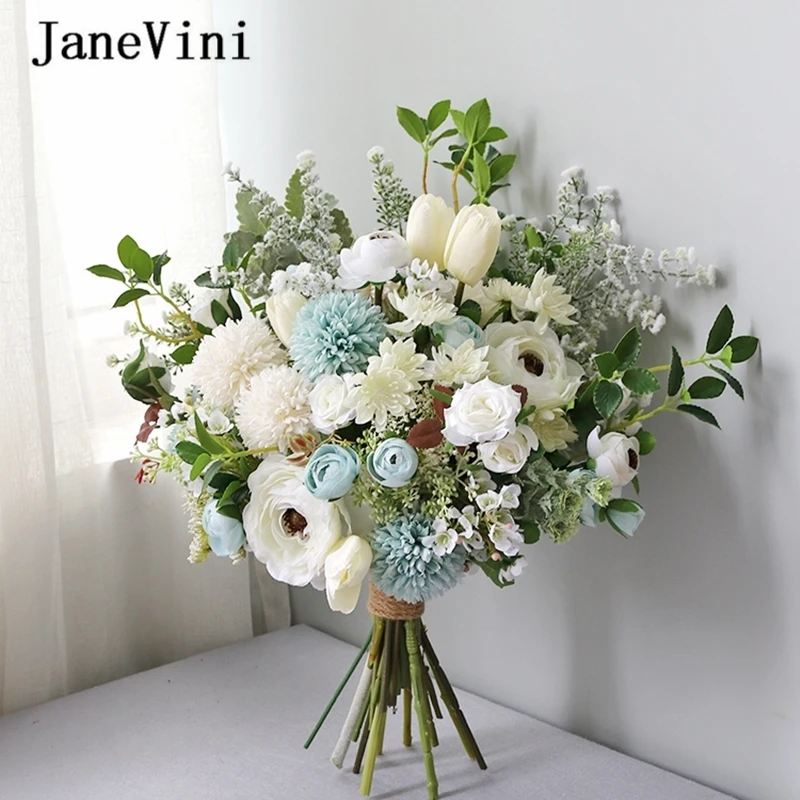 JaneVini Gorgeous European Big Bridal Bouquets White Blue Artificial Flowers Fake Silk Roses Wedding Brooch Bouquet Accessories
JaneVini Gorgeous European Big Bridal Bouquets White Blue Artificial Flowers Fake Silk Roses Wedding Brooch Bouquet Accessories