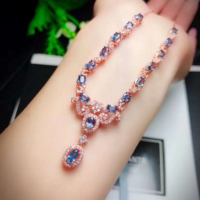 100% Natural Real Sapphire Necklace Pendant Solid S925 Sterling Silver For Women
100% Natural Real Sapphire Necklace Pendant Solid S925 Sterling Silver For Women