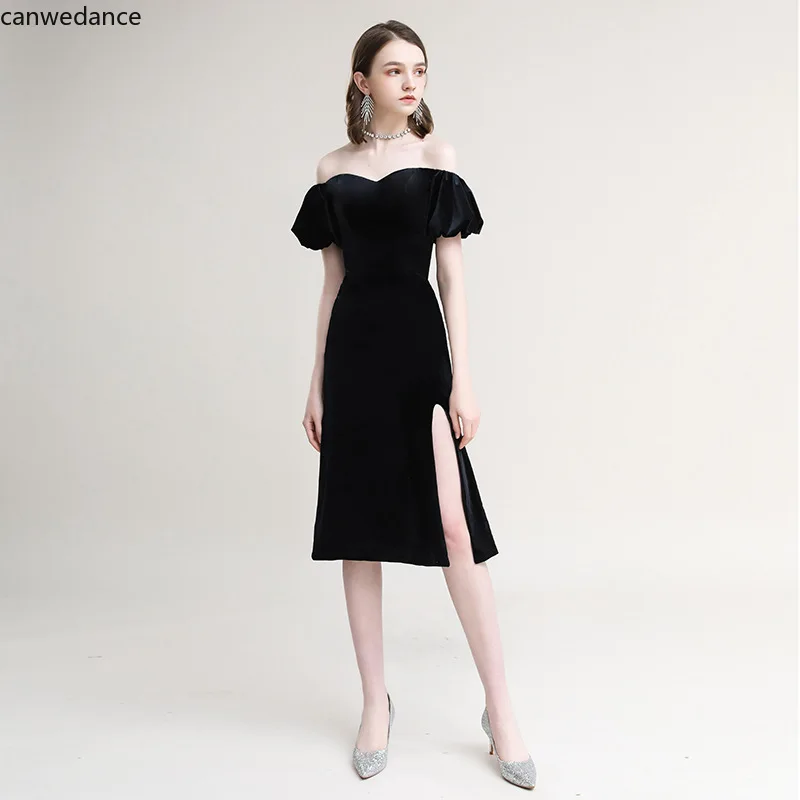 2020 Black Prom Dress Women Sexy Off Shoulder Short Sleeve Midi Dresses Casual Slim Vintage Party Dress Vestidos Robe Femme
2020 Black Prom Dress Women Sexy Off Shoulder Short Sleeve Midi Dresses Casual Slim Vintage Party Dress Vestidos Robe Femme