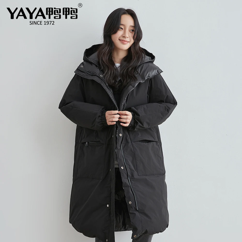 YAYA 2021 Winter Women's Double Sided Wear Extended Wide Waist Down Jacket Thicken Hooded Hat Detachable Loose Windproof Coat
YAYA 2021 Winter Women's Double Sided Wear Extended Wide Waist Down Jacket Thicken Hooded Hat Detachable Loose Windproof Coat