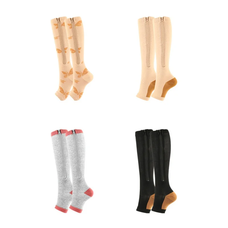 High Elastic Unisex Compression Zipper Stockings Women Slim Sleeping Leg Medical Varicose Veins Socks Open Toe Knee Length Sock
High Elastic Unisex Compression Zipper Stockings Women Slim Sleeping Leg Medical Varicose Veins Socks Open Toe Knee Length Sock