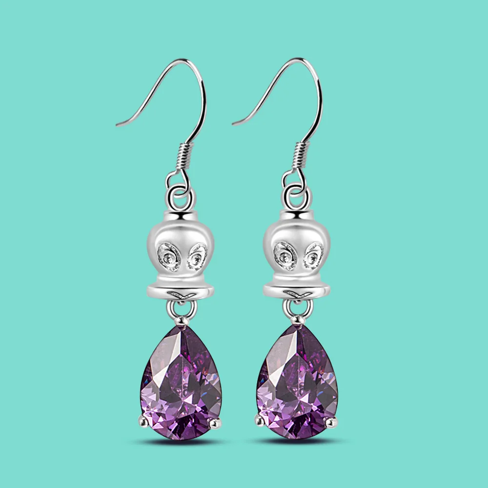 New Punk Style Exquisite 925 Sterling Silver Purple Zircon Crystal Drop Ear Line Long Earring For Woman Aesthetic Jewelry
New Punk Style Exquisite 925 Sterling Silver Purple Zircon Crystal Drop Ear Line Long Earring For Woman Aesthetic Jewelry