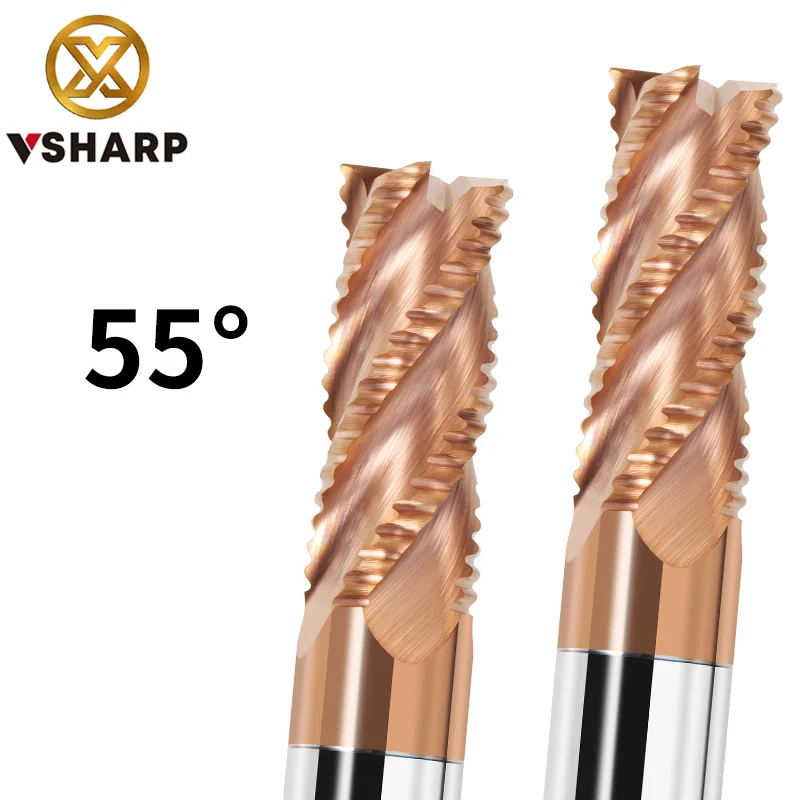 Vsharp Roughing End Mill 4-12mm 4 Flute CNC Router Bit Spiral Milling Bit TiCN Coating HRC 55 Solid Carbide Milling Cutter
Vsharp Roughing End Mill 4-12mm 4 Flute CNC Router Bit Spiral Milling Bit TiCN Coating HRC 55 Solid Carbide Milling Cutter