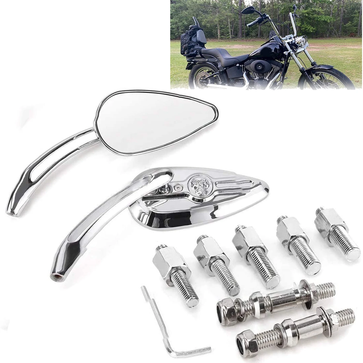 8mm/10mm Chrome Motorcycle Side Rearview Mirrors For Harley Touring Road King Street Glide Dyna Suzuki Kawasaki
8mm/10mm Chrome Motorcycle Side Rearview Mirrors For Harley Touring Road King Street Glide Dyna Suzuki Kawasaki