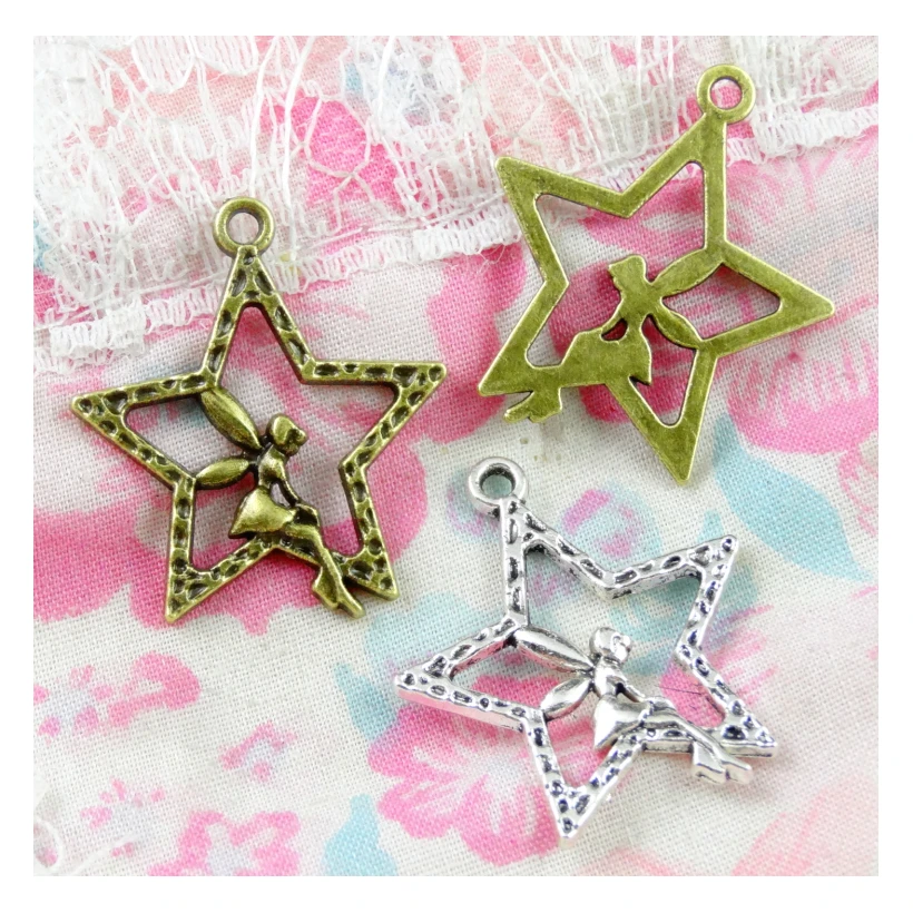 50pcs 29.2*25.2MM Antique Bronze Plated Antique Silver Color Pentacle Angel Pendants For DIY Necklace Jewelry Accessories
50pcs 29.2*25.2MM Antique Bronze Plated Antique Silver Color Pentacle Angel Pendants For DIY Necklace Jewelry Accessories