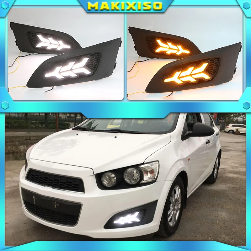 1 Set Car LED DRL Light Daytime Running Light Daylight With Turn Signal Lamp For Chevrolet Chevy AVEO Sonic 2011 2012 2013
1 Set Car LED DRL Light Daytime Running Light Daylight With Turn Signal Lamp For Chevrolet Chevy AVEO Sonic 2011 2012 2013