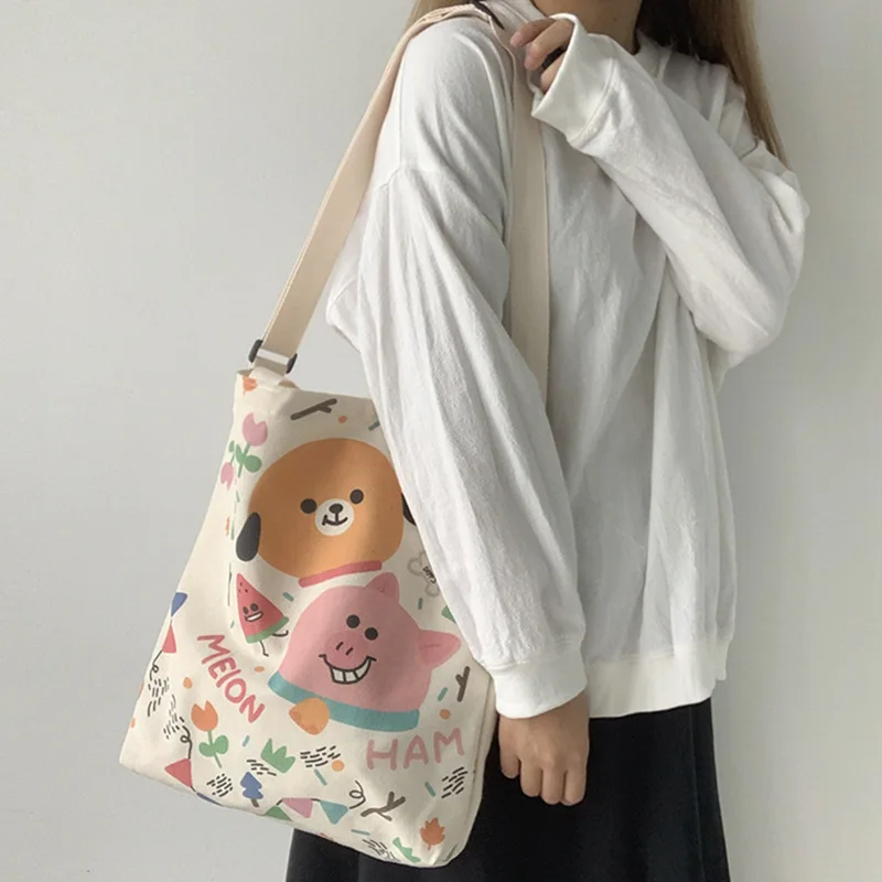 Japanese Art Canvas Bag Shoulder Bag Large Capacity Crossbody Bag Cartoon Print Women Tote Bag
Japanese Art Canvas Bag Shoulder Bag Large Capacity Crossbody Bag Cartoon Print Women Tote Bag