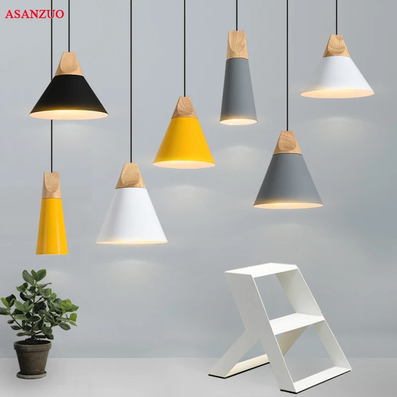 Modern Wood Dining Room Lights Pendant Lamp Art Pendant Lights Lamparas Colorful Aluminum lamp shade Luminaire For Home Lighting
Modern Wood Dining Room Lights Pendant Lamp Art Pendant Lights Lamparas Colorful Aluminum lamp shade Luminaire For Home Lighting