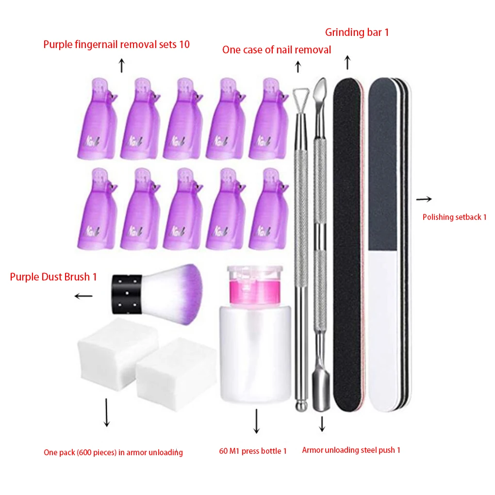 Nail Polish Remover Tool Set Cuticle Pusher Wipe Cotton Pads Pump Bottle Nail Clip Caps Manicure Polishing Strip File
Nail Polish Remover Tool Set Cuticle Pusher Wipe Cotton Pads Pump Bottle Nail Clip Caps Manicure Polishing Strip File