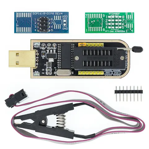 CH341 CH341A CH341B 24 25 Series EEPROM Flash BIOS USB Programmer Module SOIC8 SOP8 Test Clip For EEPROM 93CXX / 25CXX  DIY KIT