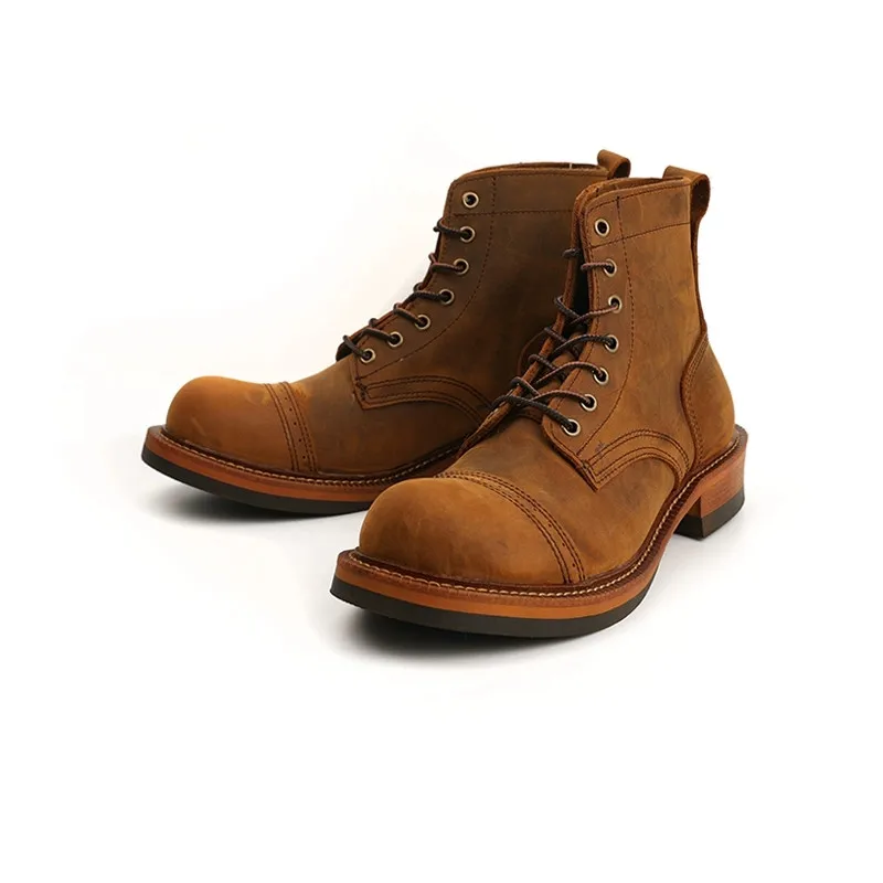 Yomior Vintage High Quality Handmade Men Boots Cow Leather Round Toe Wedge Ankle Boots Winter Tooling Motorcycle Boots Coffee
Yomior Vintage High Quality Handmade Men Boots Cow Leather Round Toe Wedge Ankle Boots Winter Tooling Motorcycle Boots Coffee