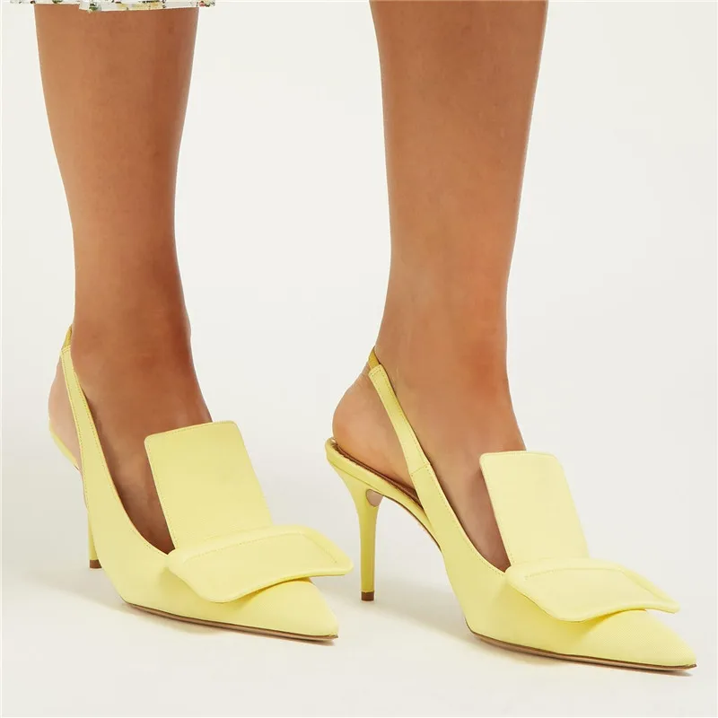 2022 New Fashion Women Shoes Yellow Satin Slingback Pumps Pointed Toe Stiletto High Heels Dress Shoes Handmade to Order 35-42
2022 New Fashion Women Shoes Yellow Satin Slingback Pumps Pointed Toe Stiletto High Heels Dress Shoes Handmade to Order 35-42