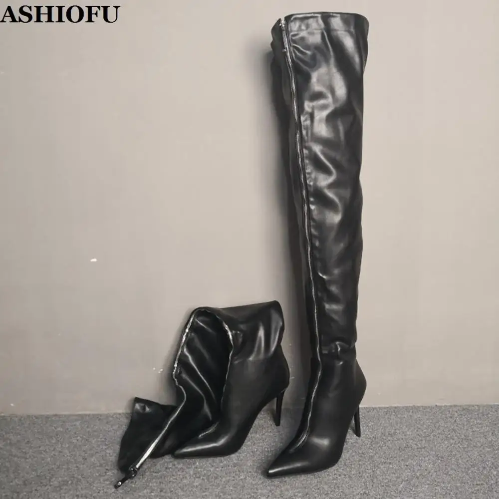 ASHIOFU New Arrival Real Photos Ladies Over Knee Boots Sexy Night-club Party Thigh High Boots Winter Evening Dance Fashion Boots
ASHIOFU New Arrival Real Photos Ladies Over Knee Boots Sexy Night-club Party Thigh High Boots Winter Evening Dance Fashion Boots