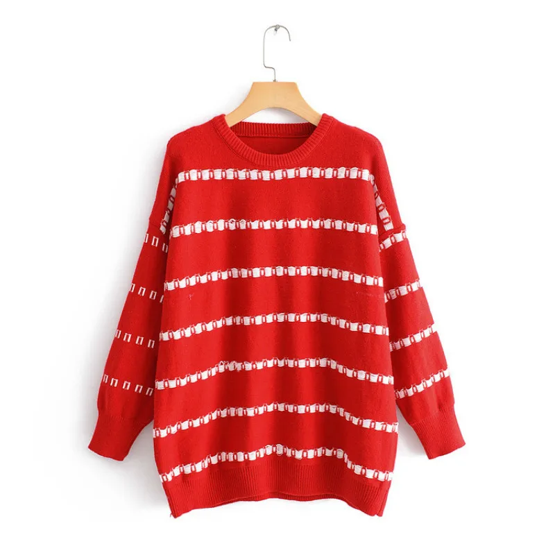 Autumn Winter Loose Striped Sweater Female Round Collar Long Sleeve Korean Pullover Student Casual Sweet Knitted Top Wear H9467
Autumn Winter Loose Striped Sweater Female Round Collar Long Sleeve Korean Pullover Student Casual Sweet Knitted Top Wear H9467