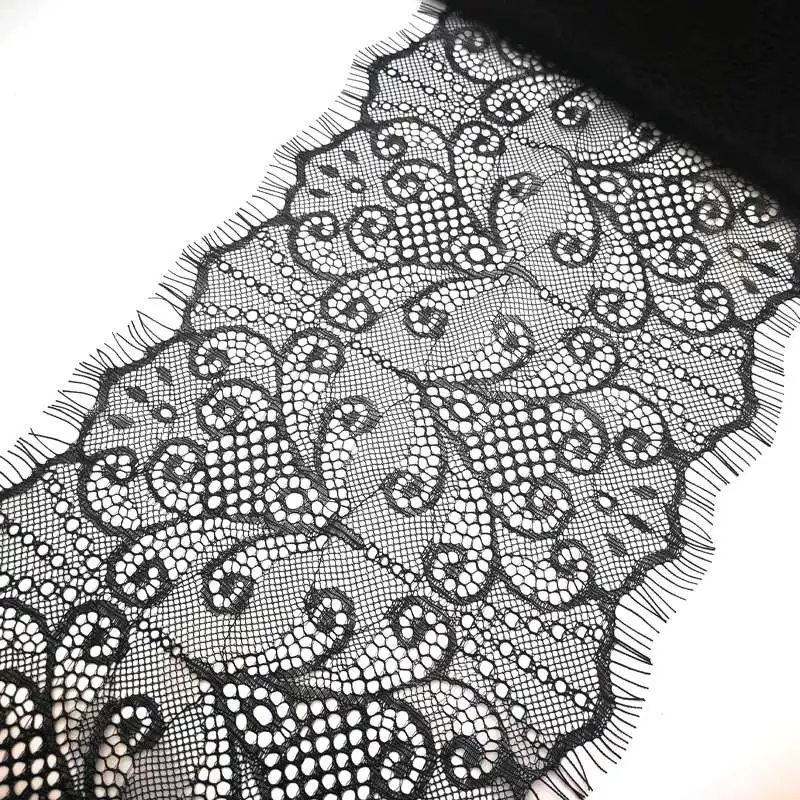Black and White Lace Fabric Trim, Wedding Decoration, Sewing Applique, Eyelashes Lace Ribbon, 20cm Wide, 3Yards/Lot
Black and White Lace Fabric Trim, Wedding Decoration, Sewing Applique, Eyelashes Lace Ribbon, 20cm Wide, 3Yards/Lot