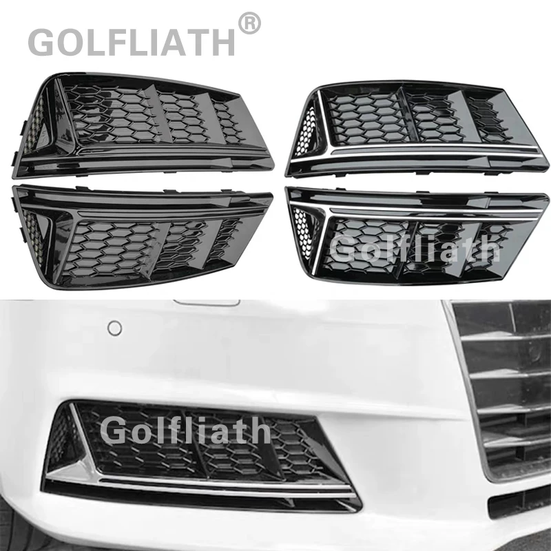 GOLFLIATH New A4 B9 upgrade to RS4 Style Honey comb fog light grill front bumper grille Glossy Black for 2016 2017 A4 B9 no hole
GOLFLIATH New A4 B9 upgrade to RS4 Style Honey comb fog light grill front bumper grille Glossy Black for 2016 2017 A4 B9 no hole