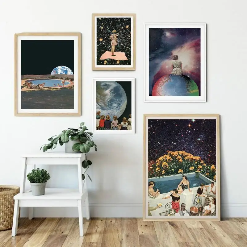 Abstract Earth Moon Universe Retro Poster Fantasy World Vintage Canvas Painting Nordic Surreal Picture for Living Room Decor
Abstract Earth Moon Universe Retro Poster Fantasy World Vintage Canvas Painting Nordic Surreal Picture for Living Room Decor